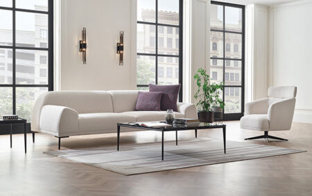 SWAN – Boucle White modern living room
