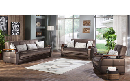 Natural Living room set with sofabed and storage