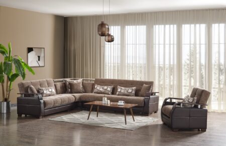 Dogal Sectional Sport Brown