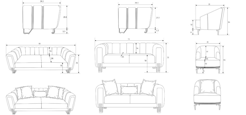 diamond living room dimensions