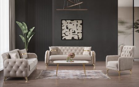Ruby Cream living room with sleeper