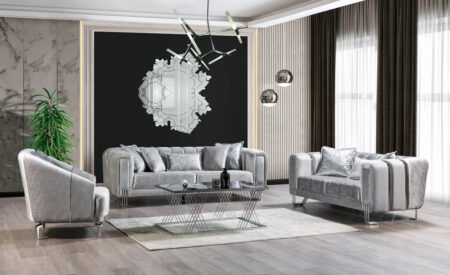 Diamond Silver Living Room Set