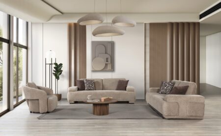 Pablo Modern Living Room Set (Brown)