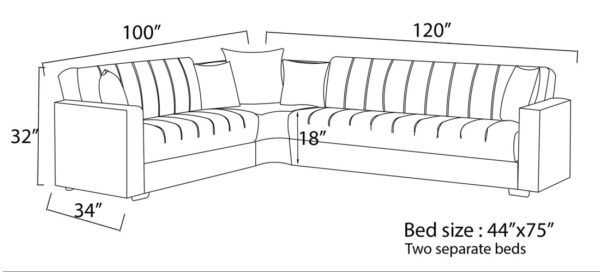 Soho sectional dimensions